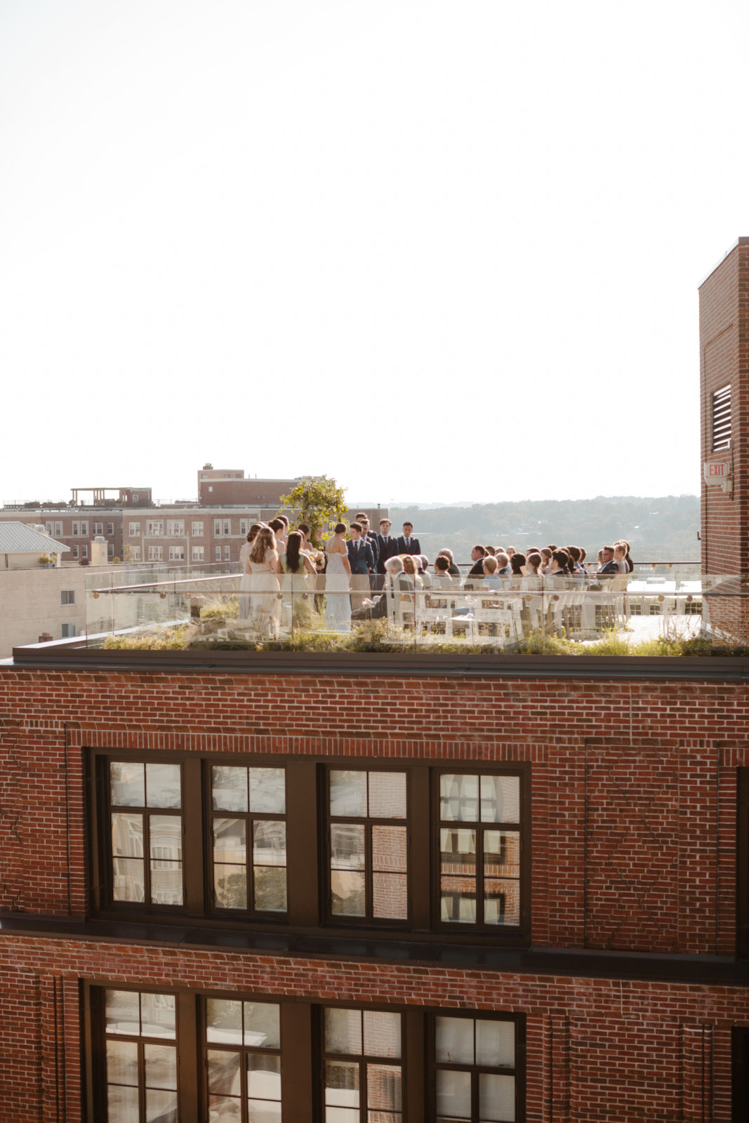 micro wedding on rooftop of the Line Hotel