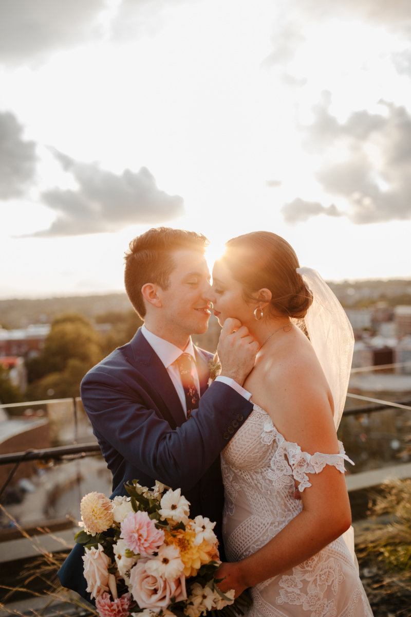 DC wedding photos during golden hour