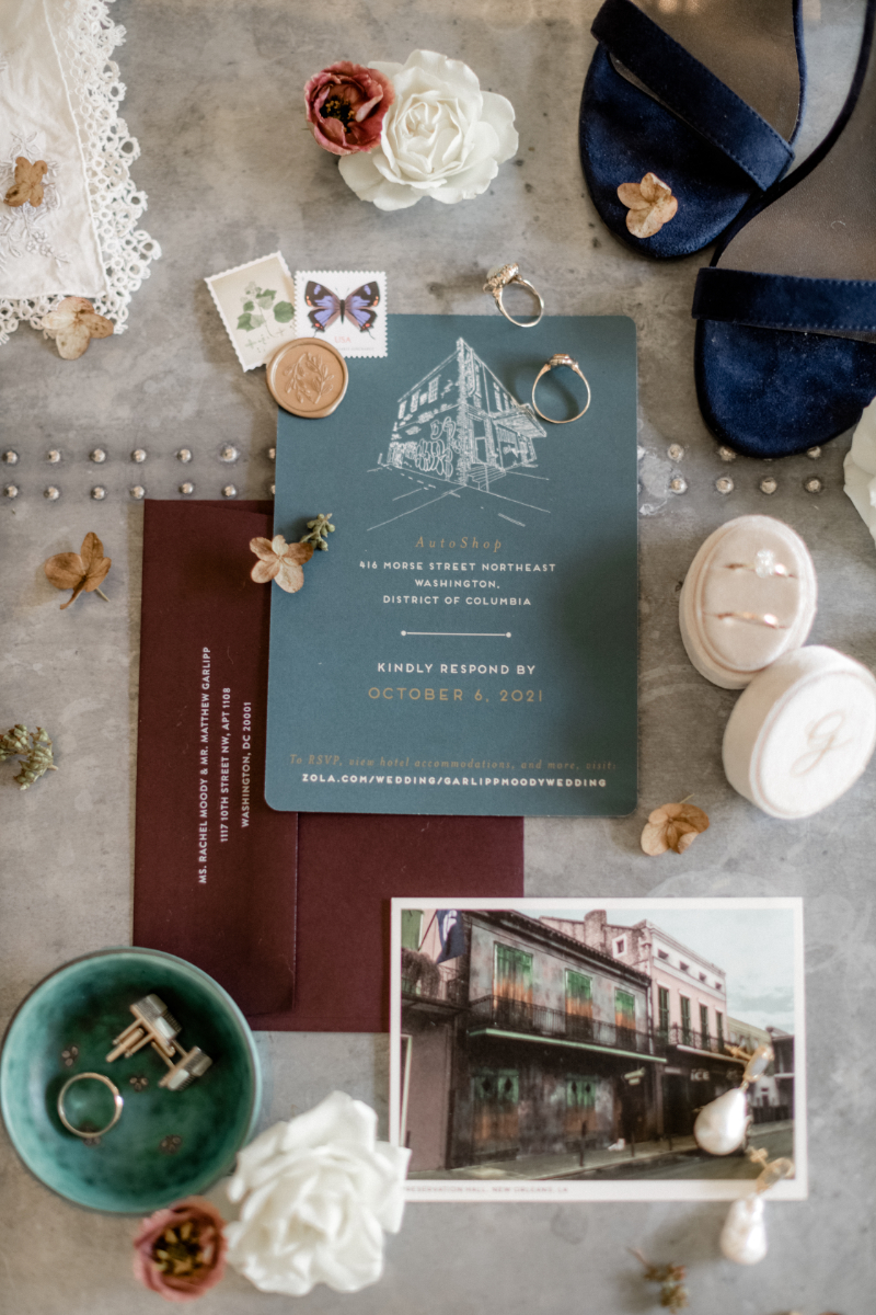 blue and burgundy wedding invitations